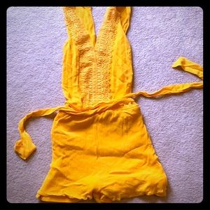 Mustard yellow romper size medium